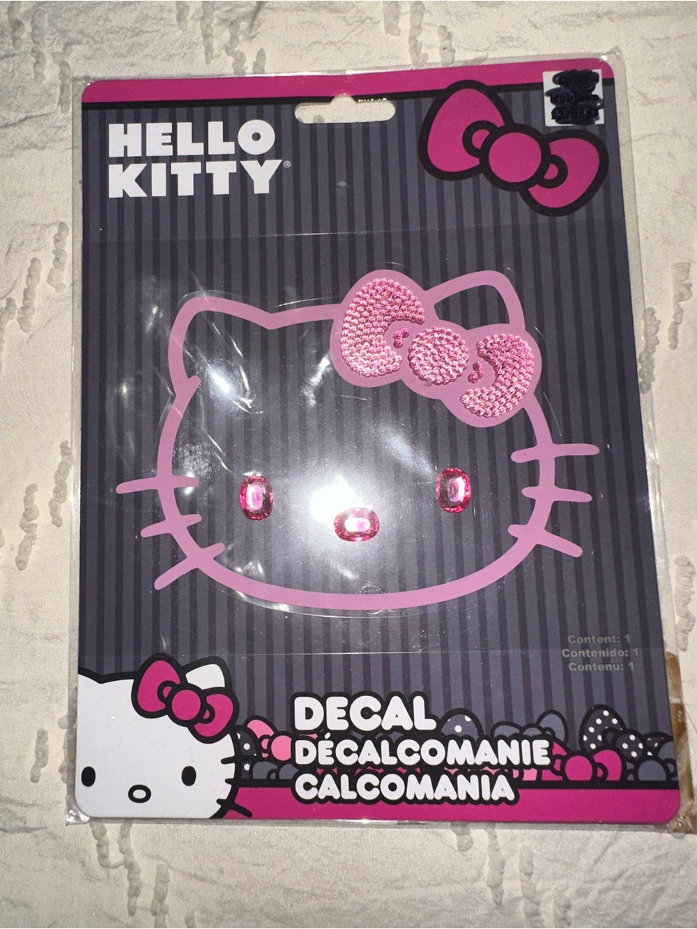 Hello Kitty Pink Rhinestone Face Decal